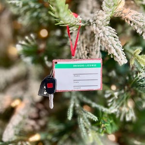 New Driver | New Car | Driver&#39;s Permit Driver&#39;s License Ornament | New License Ornament | New Drivers Gift | Personalized Christmas Ornament