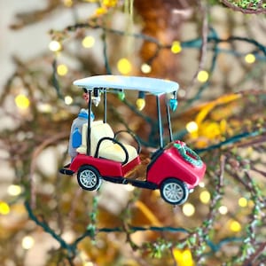 Golf Cart Personalized Christmas Ornament | Golf Wedding Ornament | Golf Cart Wreath Christmas Gift | Golf Tree Decor Christmas Ornament