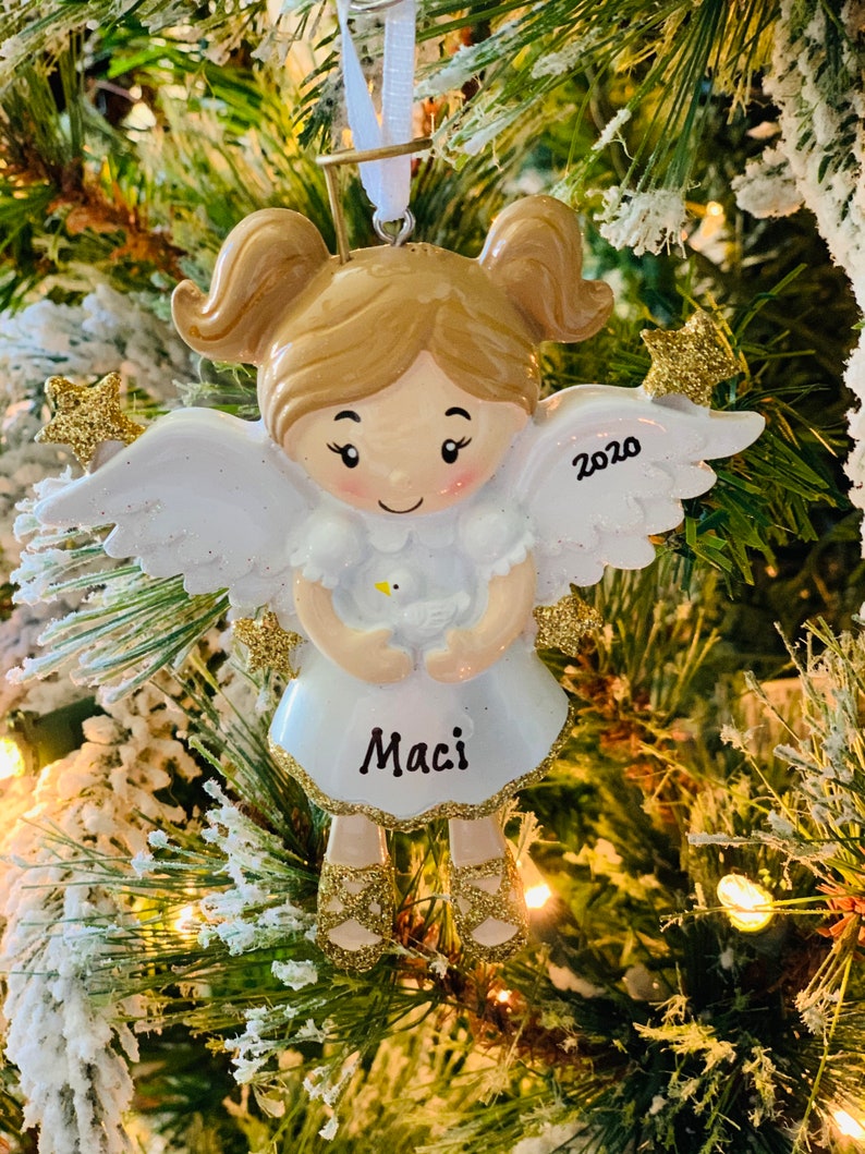 Angel Ornament Personalized Christmas Ornament Little Girl Etsy