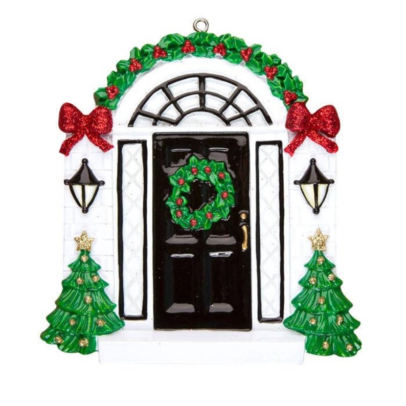 Black Door Personalized Christmas Ornament New Home Ornament Our First Home Real Estate Agent Realtor Gift New House