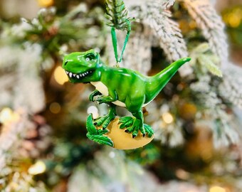 Personalized T-rex Dinosaur Ornament | Custom Holiday Keepsake