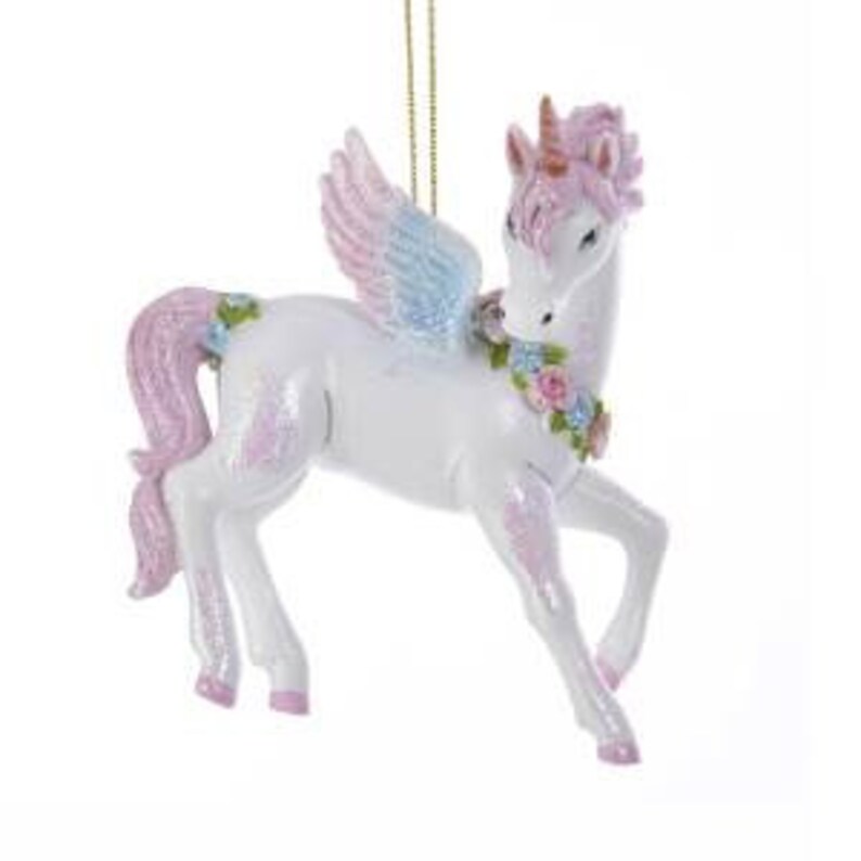 Personalized Pink Unicorn Christmas Ornament Custom Classic Etsy