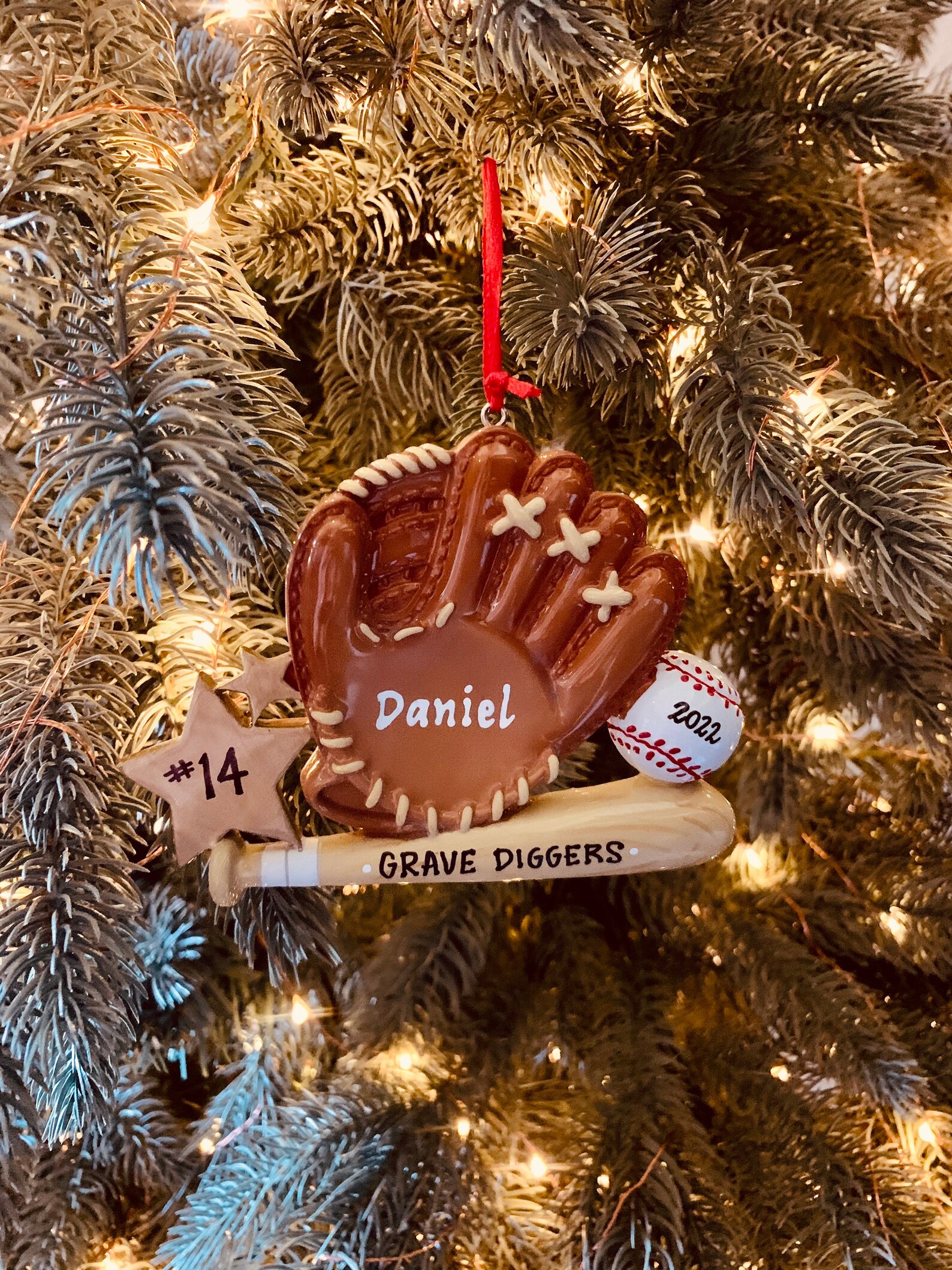 Baseball Glove Ornament Personalized Christmas Ornament Etsy