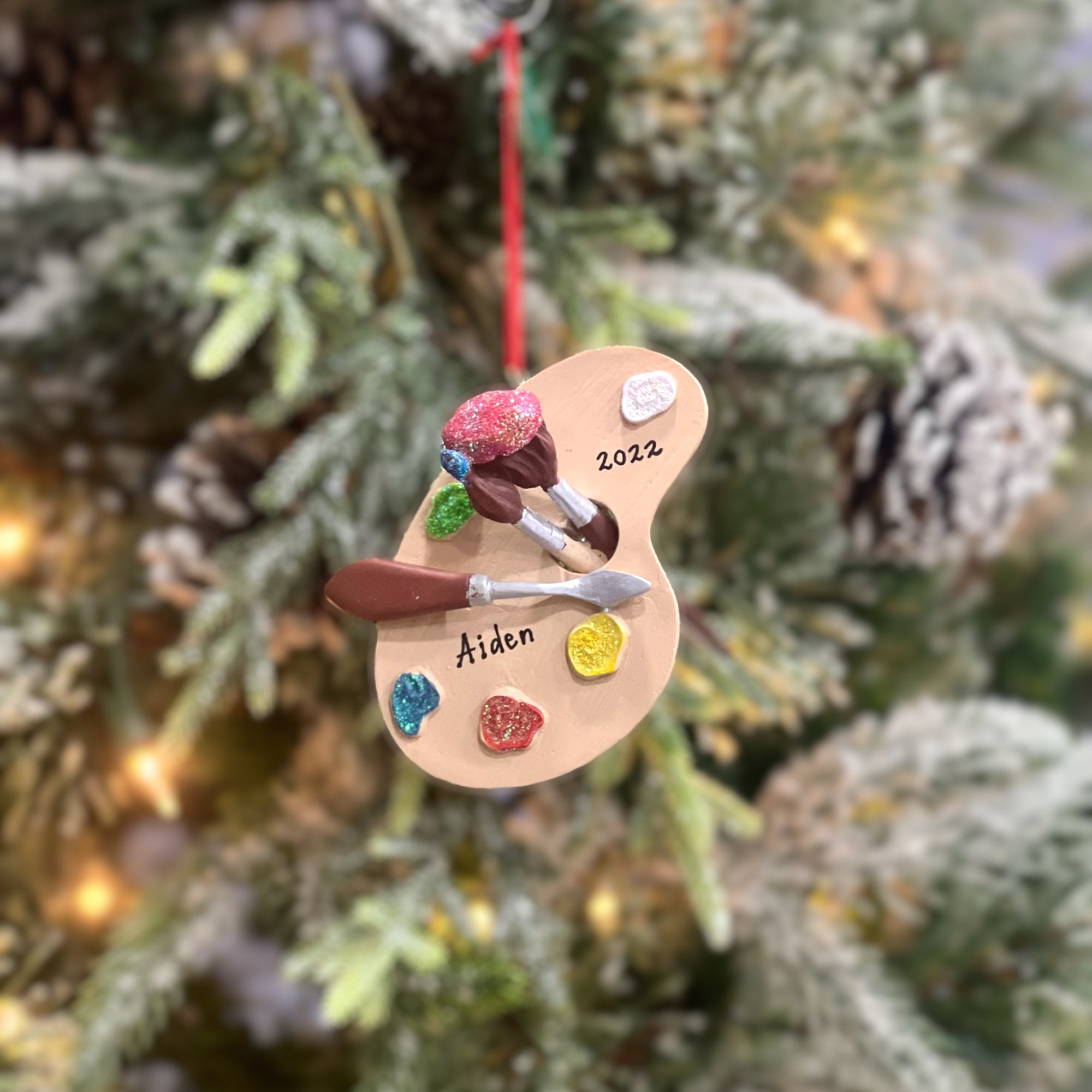 Artistic Paint Pallet Christmas Wooden Ornaments – Cate's Concepts, LLC
