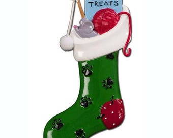 Pet Stocking Ornament Kitty Stocking Cat Stocking Personalized Christmas Ornament