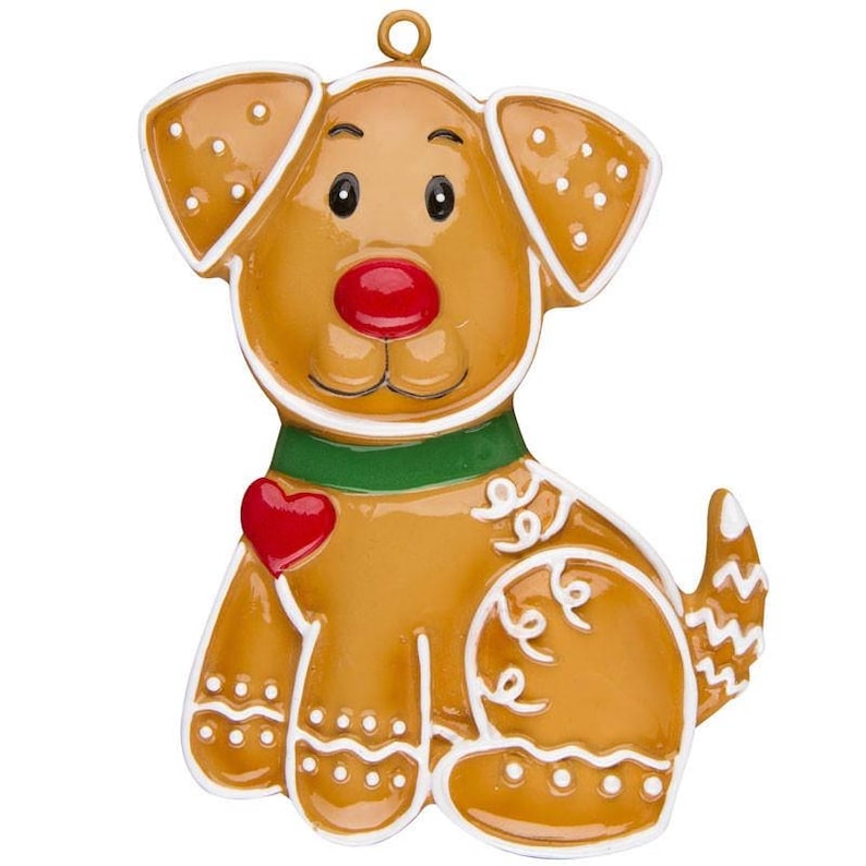 Dog Gingerbread Cookie Personalized Christmas Ornament Etsy