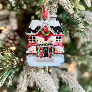 Personalized House Family of Four Christmas Ornament | Custom Name Family of 4 Ornament | Christmas In Our New Home | Family Ornaments