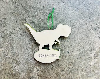Personalized T-rex Dinosaur Ornament | Custom Holiday Keepsake