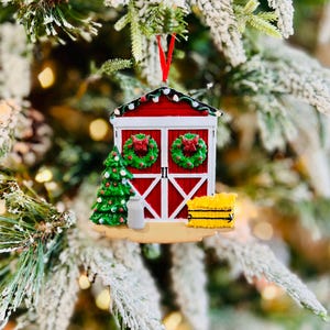 Barn Ornament | Personalized Christmas Ornament | Christmas Barn Ornament | Our First Farm | Our First Christmas On The Family Farm | Farmer