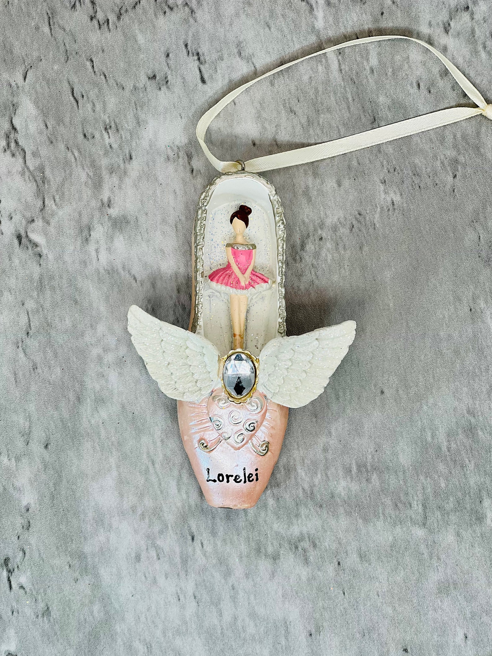 Ballet Christmas Ornament Pointe Shoes With Wings Ornament Etsy