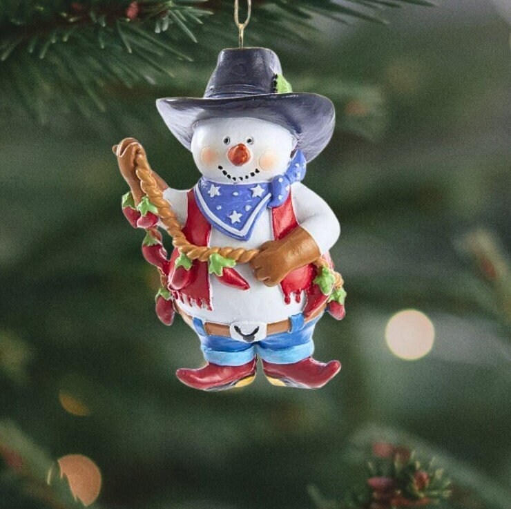 Cowboy Snowman Ornament | Personalized Christmas Ornament | Cowboy Ornament | Snowman Ornament | Western Ornament | Child Cowboy Ornament