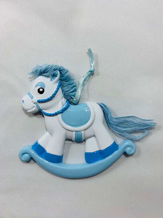 blue rocking horse