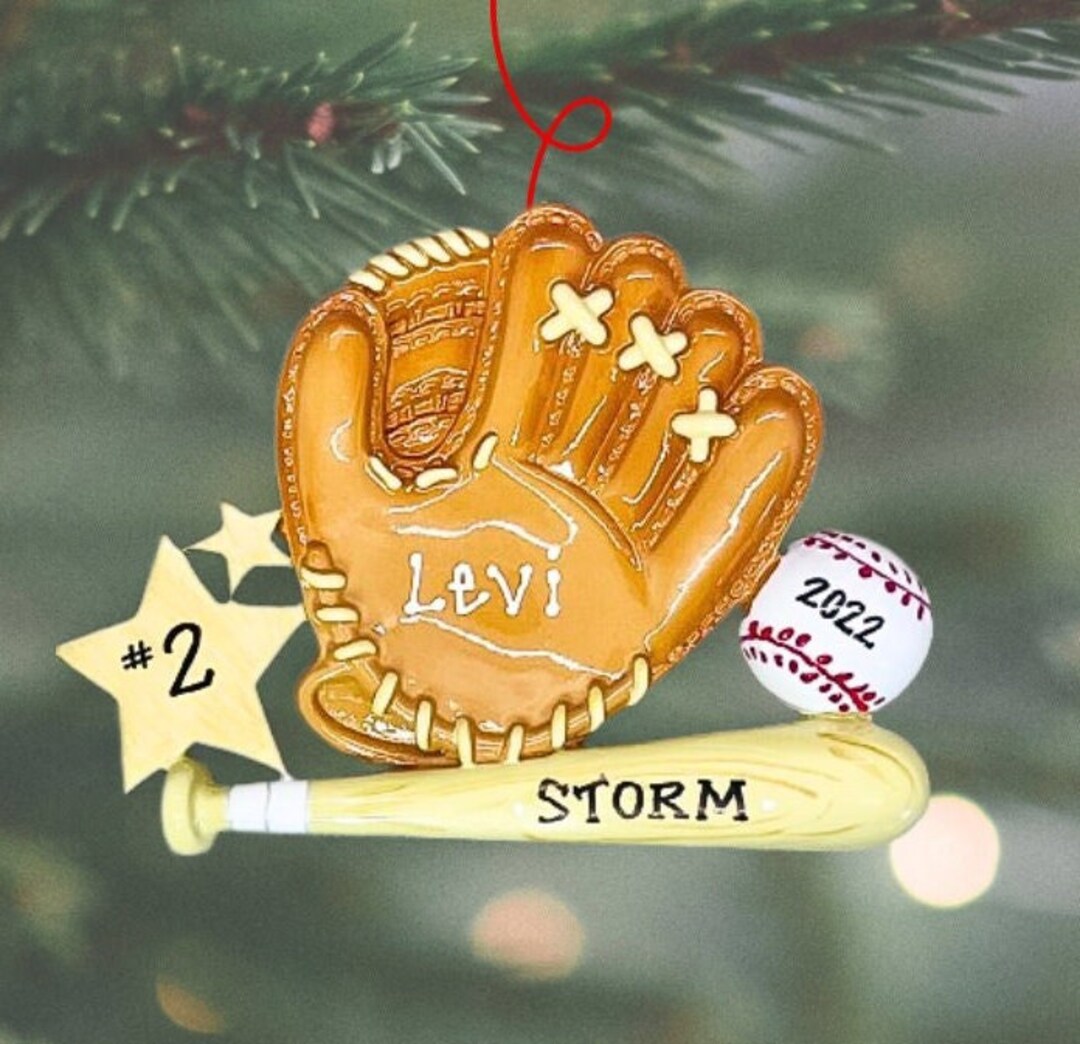 Baseball Glove Ornament Personalized Christmas Ornament Etsy