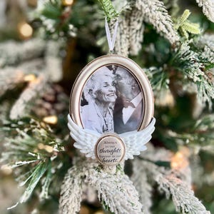 Personalized Memorial Picture Photo Ornament | In Memory of Oval Frame | Bereavement Gift | FRAME ONLY