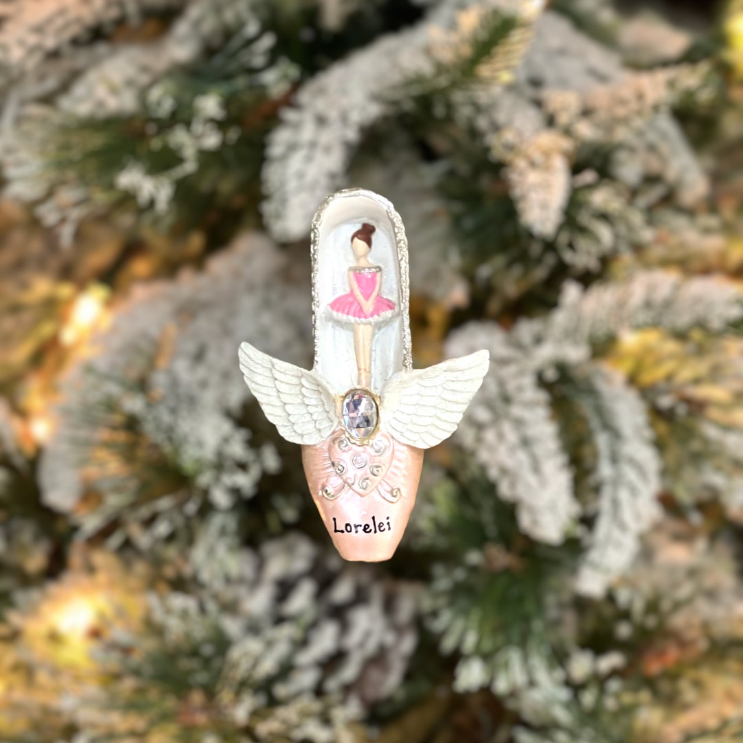 Ballet Christmas Ornament Pointe Shoes With Wings Ornament Etsy