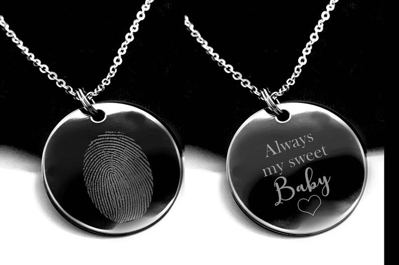 Doublesided Engraved Pendant Memorial Pendant Custom Etsy