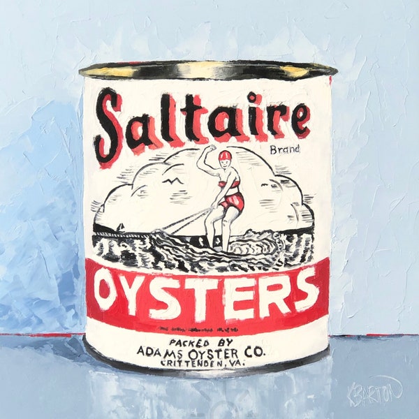 Saltaire Oysters Oil Painting Fine Art Print, Seafood Restaurant Art, Waterfront Beach House Cabin Decor, Kitchen Pop Art, Food Art