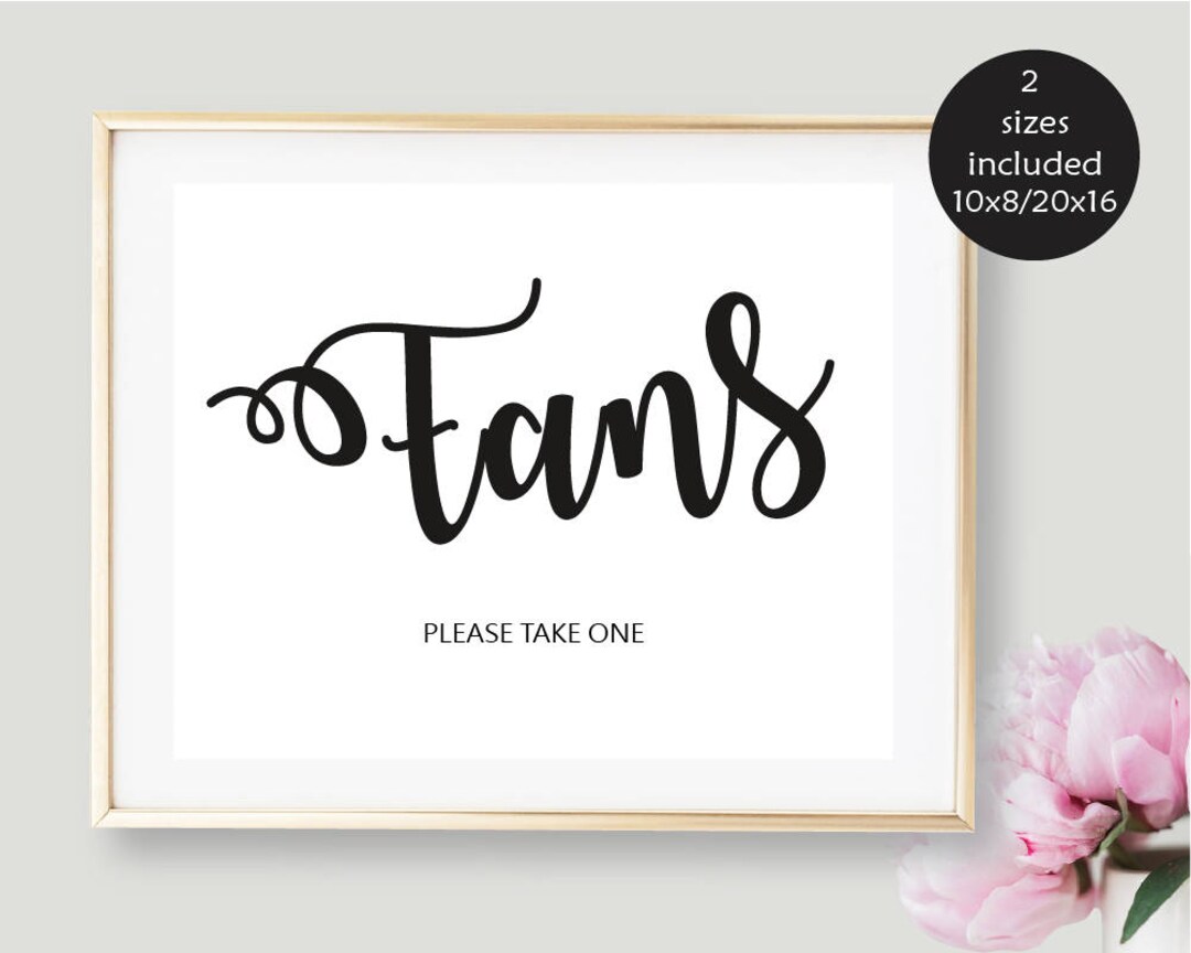 Wedding Fans Sign, Program Fan Sign Garden Wedding Beach Wedding Fan ...
