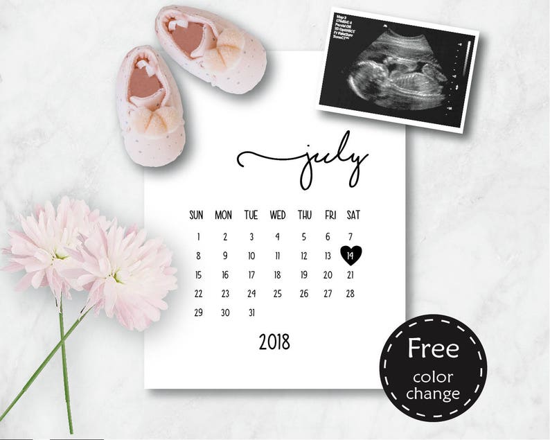 Annonce de bébé imprimable Calendrier de grossesse Annonce de Etsy France