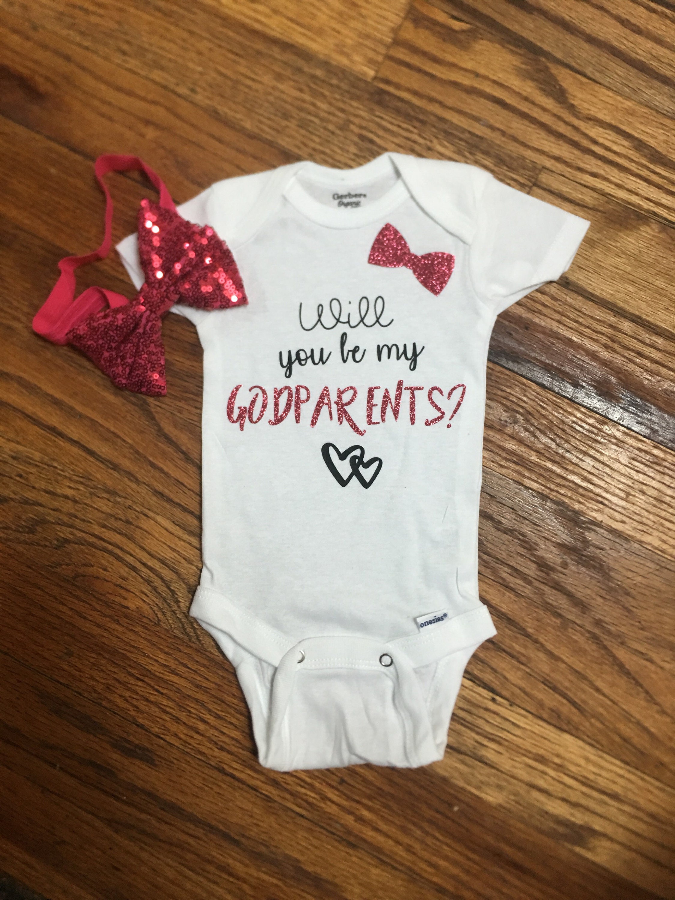 Will you be my godparents onesie be my godfather gift onesie | Etsy