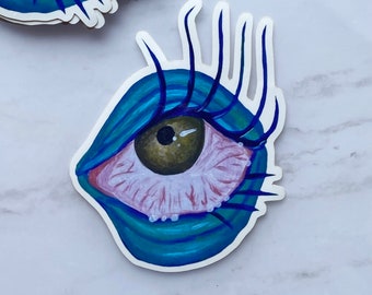 Painted eye ball sticker