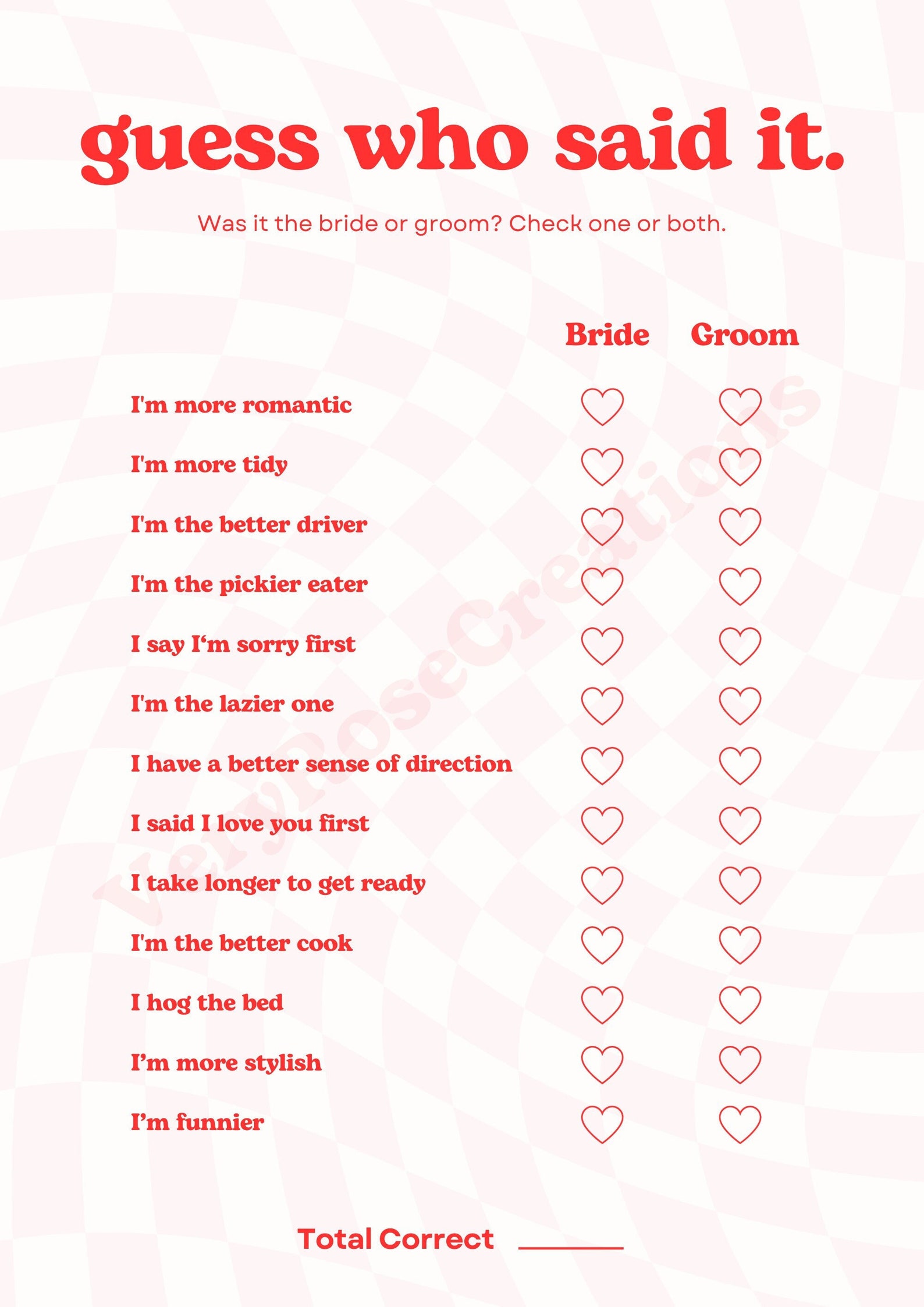 Guess Who Said It Game, Printable, Pink and Red, Groovy, Edit With ...