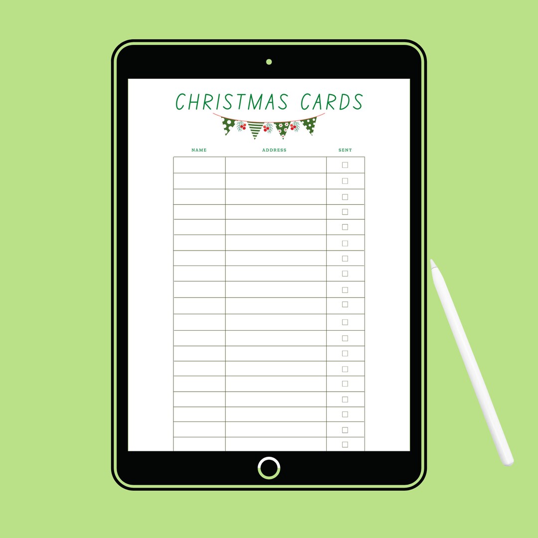 Printable Christmas Card Checklist Pdf