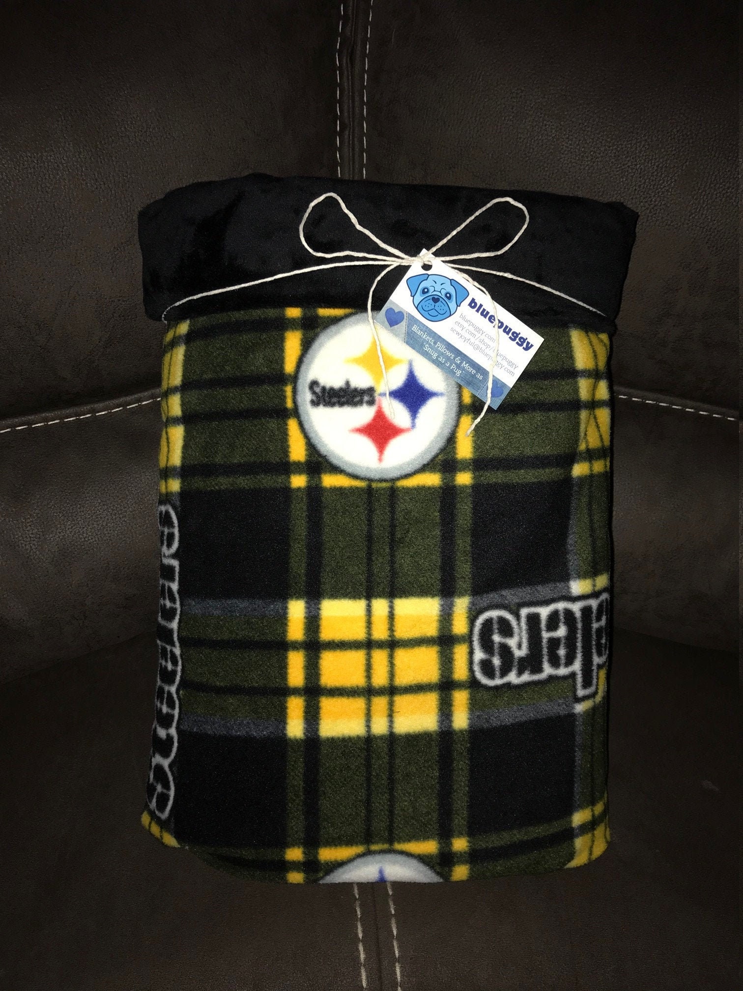 Pittsburgh Steelers Blanket with Minky Black Large Cozy Etsy