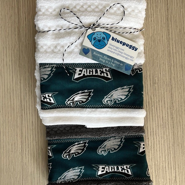 Handmade Philadelphia Eagles Hand Towels, Eagles Football Hand Towel Set Gift for Him, for Her