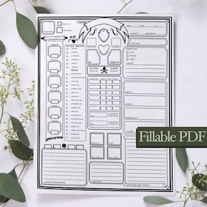 The Simple Character Sheet || DND 5e Fillable PDF