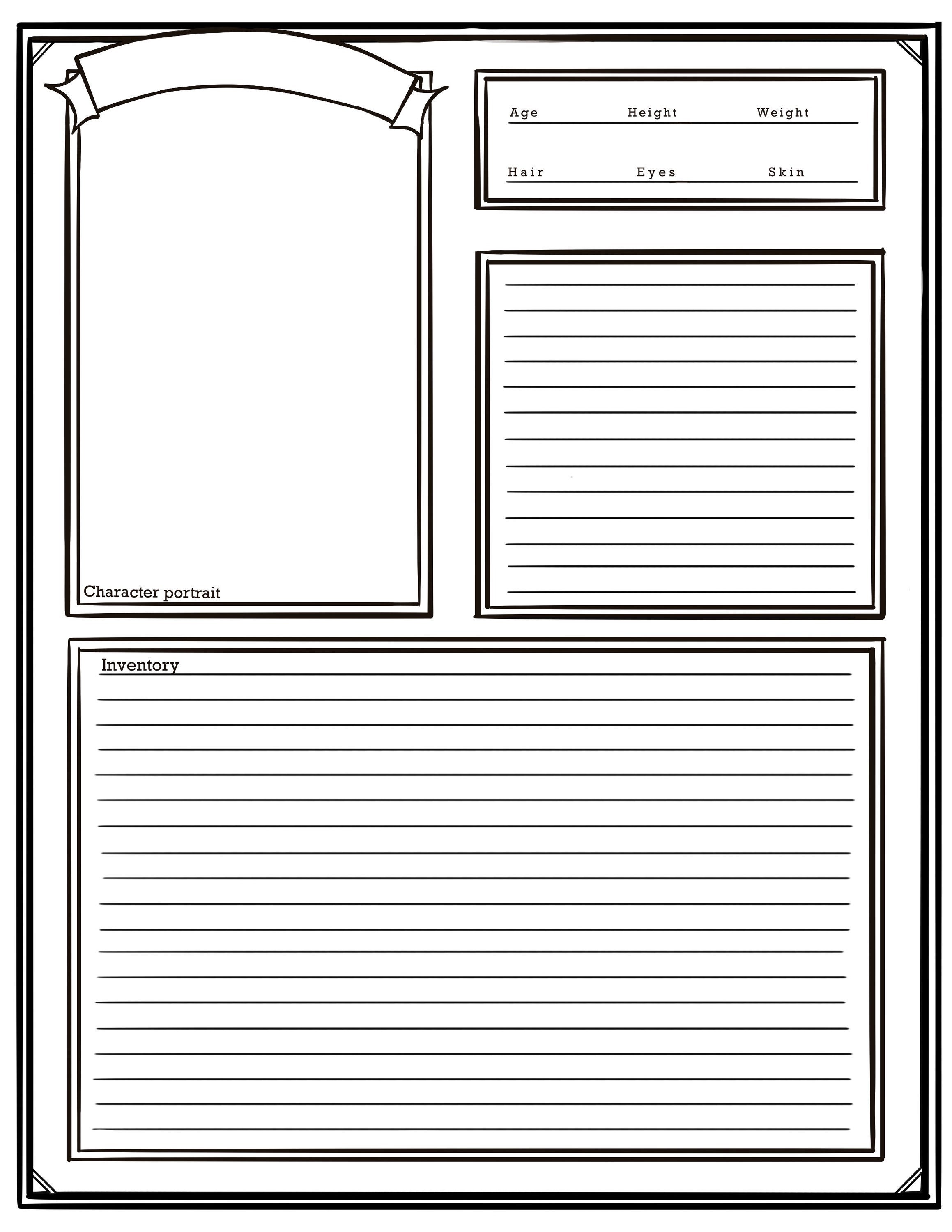 Simple Dungeons And Dragons Character Sheet Dnd Character Etsy Espana