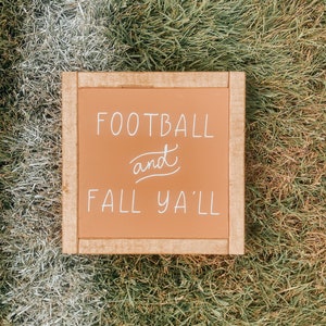 Football and fall yall, Football Sign,, Fall Decor, Fall Sign, Football, Football Decor, Home Decor, Farmhouse Decor, Football Mom,