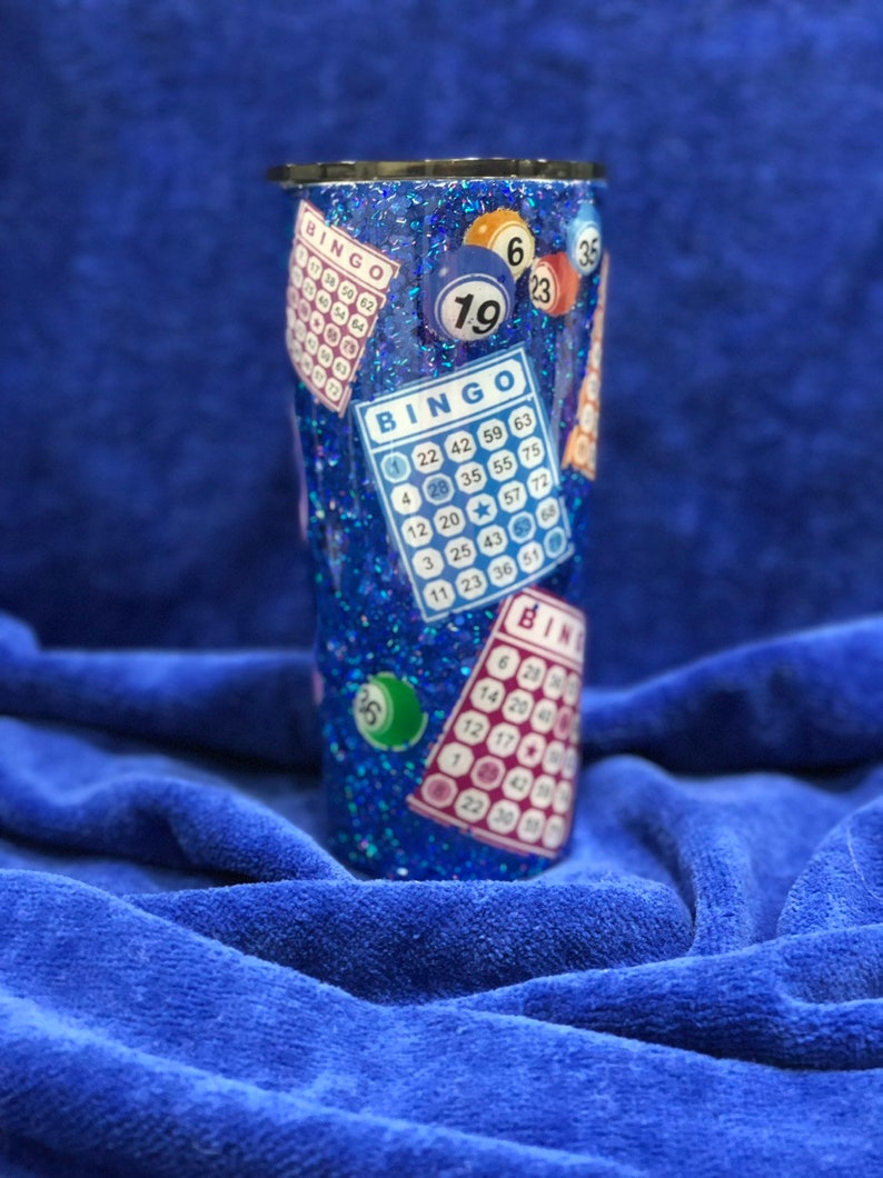 Custom Bingo Tumbler choose Your Base Glitter Color & Add Etsy