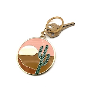 Desert View Enamel Keychain
