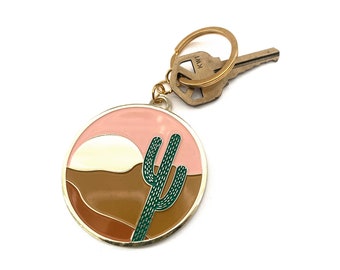 Desert View Enamel Keychain