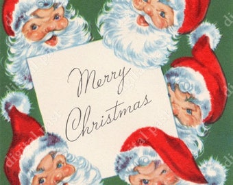 ヴィンテージ レトロ サンタクロース クリスマス カード デジタル