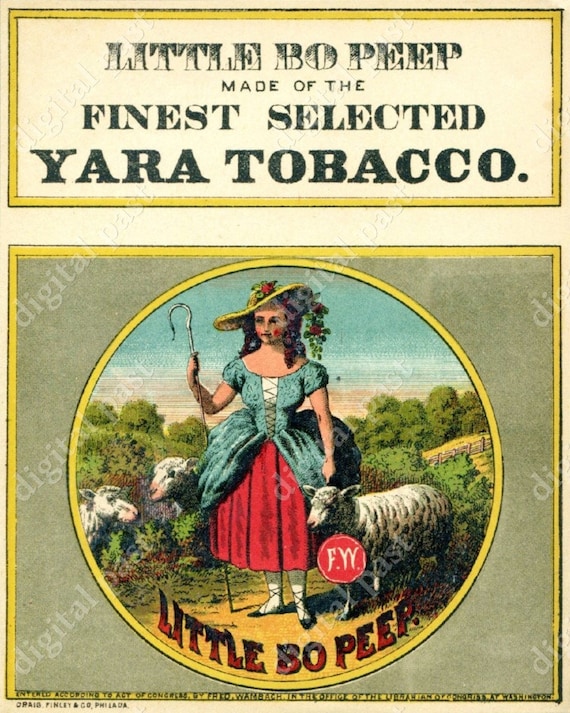 antique little bo peep cigar box label lithograph etsy