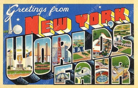 New York World's Fair Big Letters Vintage Postcard - INSTANT