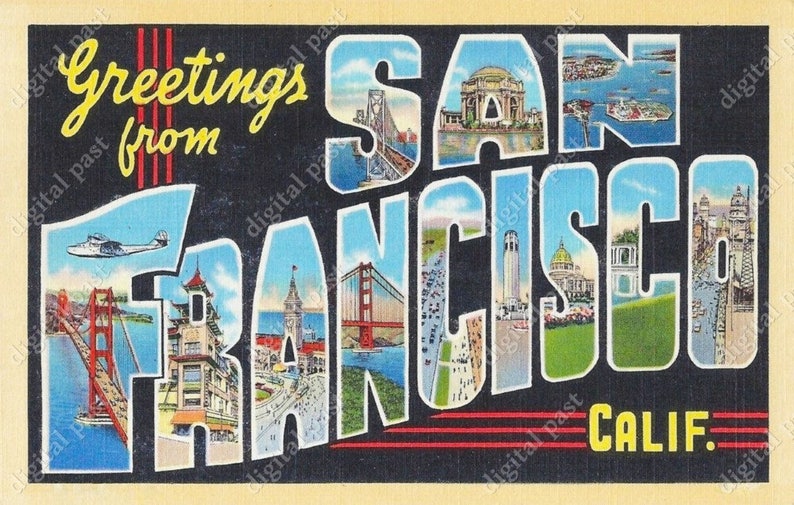 Greetings From San Francisco California INSTANT DOWNLOAD Etsy