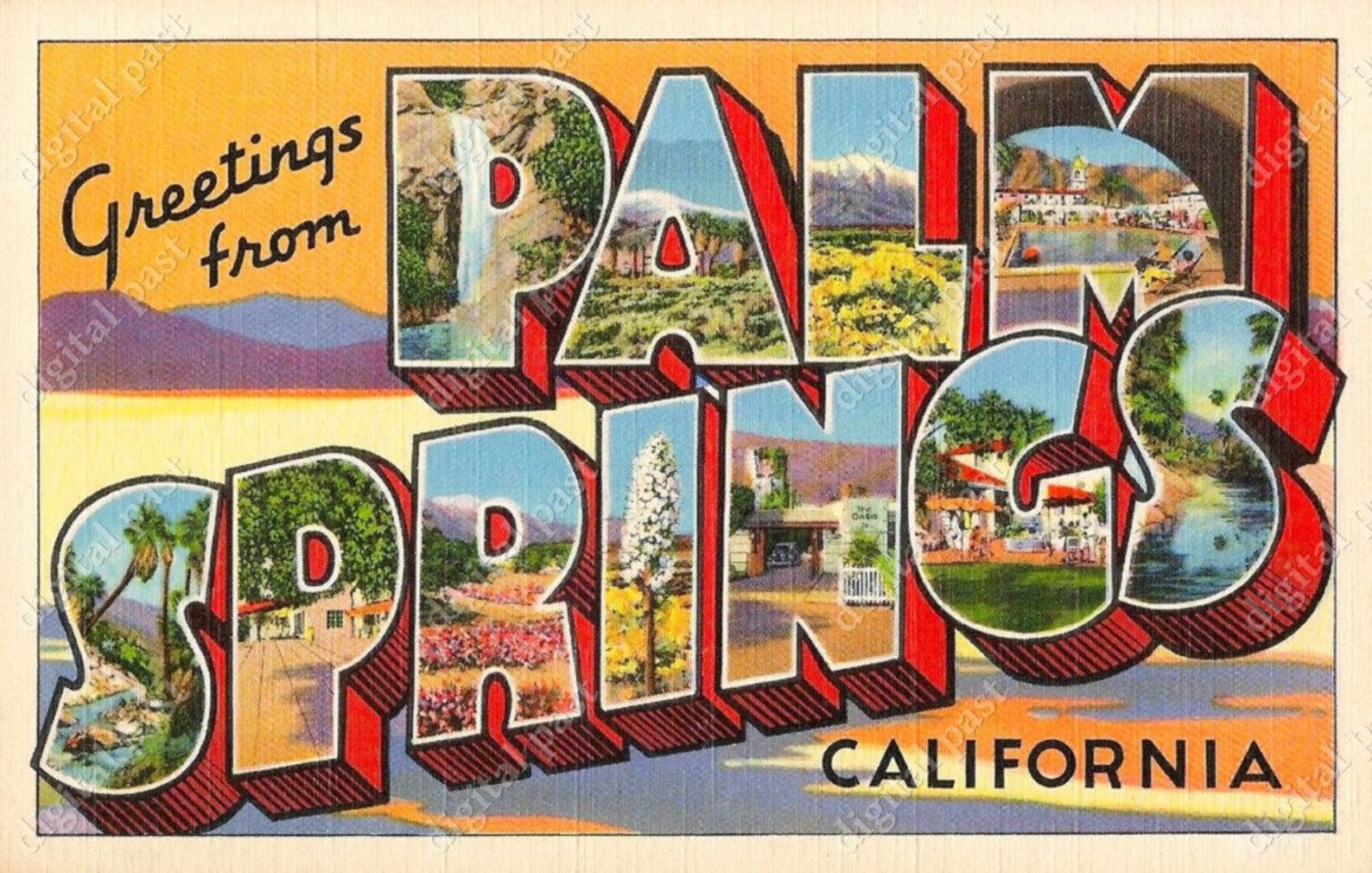 Greetings from Palm Springs California vintage postcard Etsy