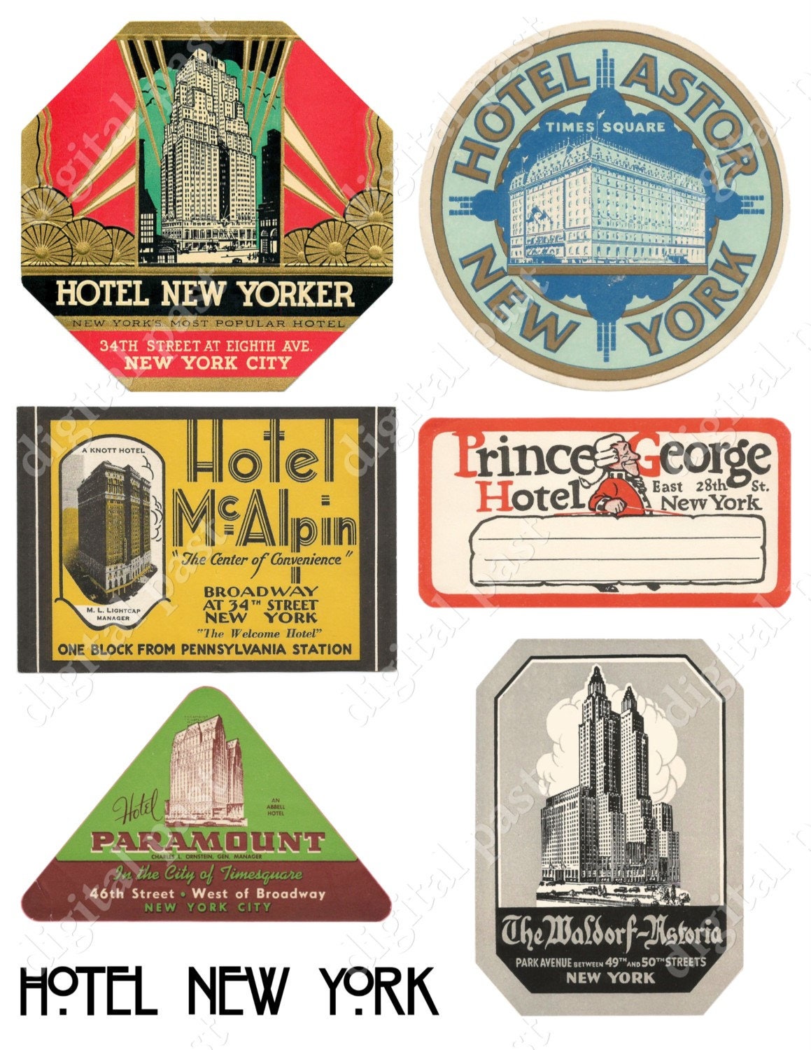 The Art of Travel Through Hotel Labels Postcard Set