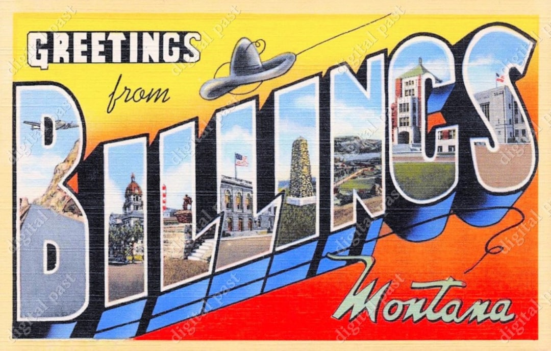 Greetings From Billings Montana Vintage Postcard Clipart Image INSTANT DOWNLOAD Retro Large Letter Postcard, Printable Postcard - Etsy greetings-from-billings-montana-vintage-postcard-clipart-image-instant-download-retro-large-letter-postcard-printable-postcard-etsy