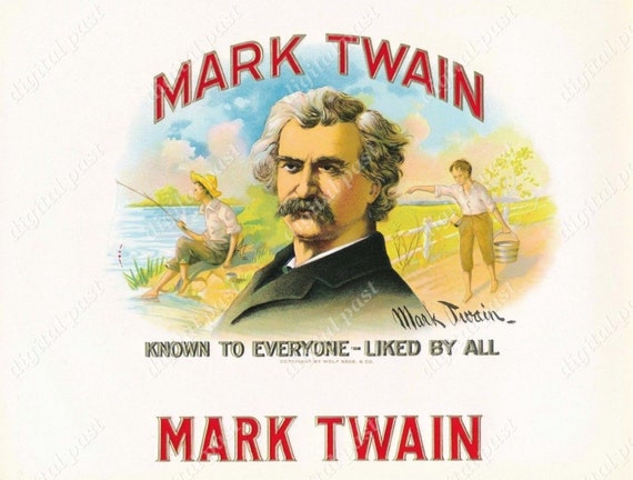 MARK TWAIN printable cigar label Digital Download antique | Etsy