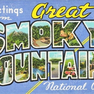 Great Smoky Mountains National Park carte postale clipart image - TÉLÉCHARGEMENT INSTANTANÉ - imprimé parc national des montagnes fumées , carte postale imprimable