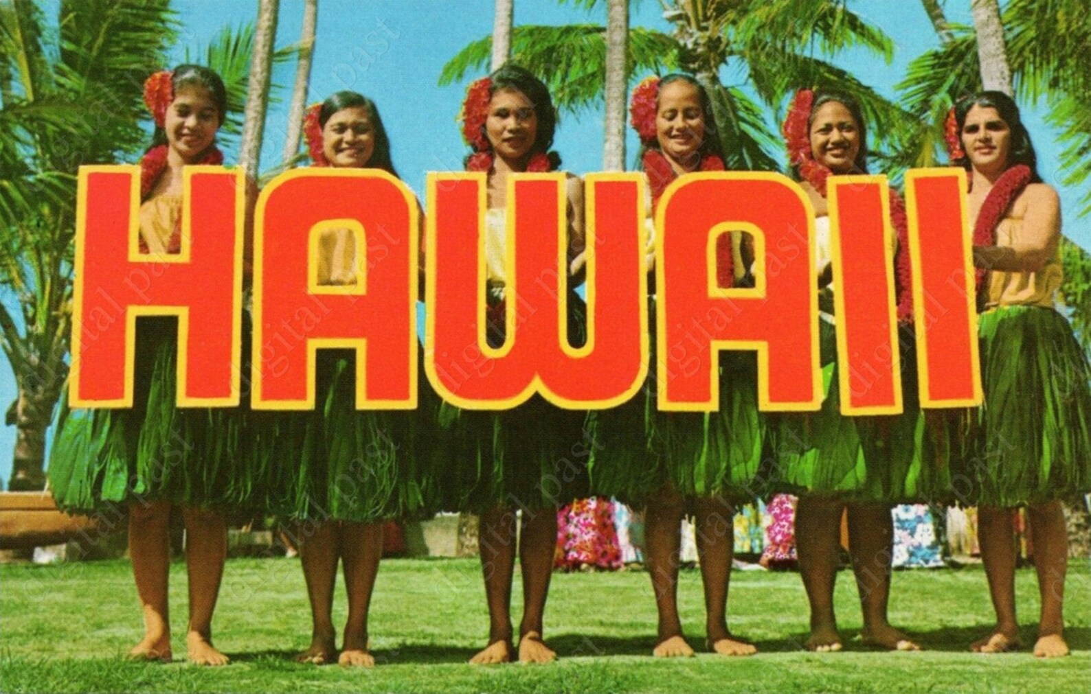 Vintage Hawaii Postcard Clipart Image INSTANT DOWNLOAD Hawaiian Luau ...