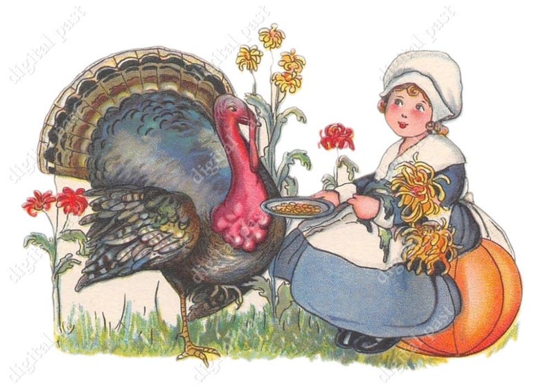 VINTAGE THANKSGIVING Clipart - Instant Digital Download - Antique Clip ...