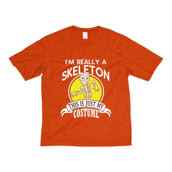 Skeleton Halloween Costume T-shirt Adults Heather DriFit Tee