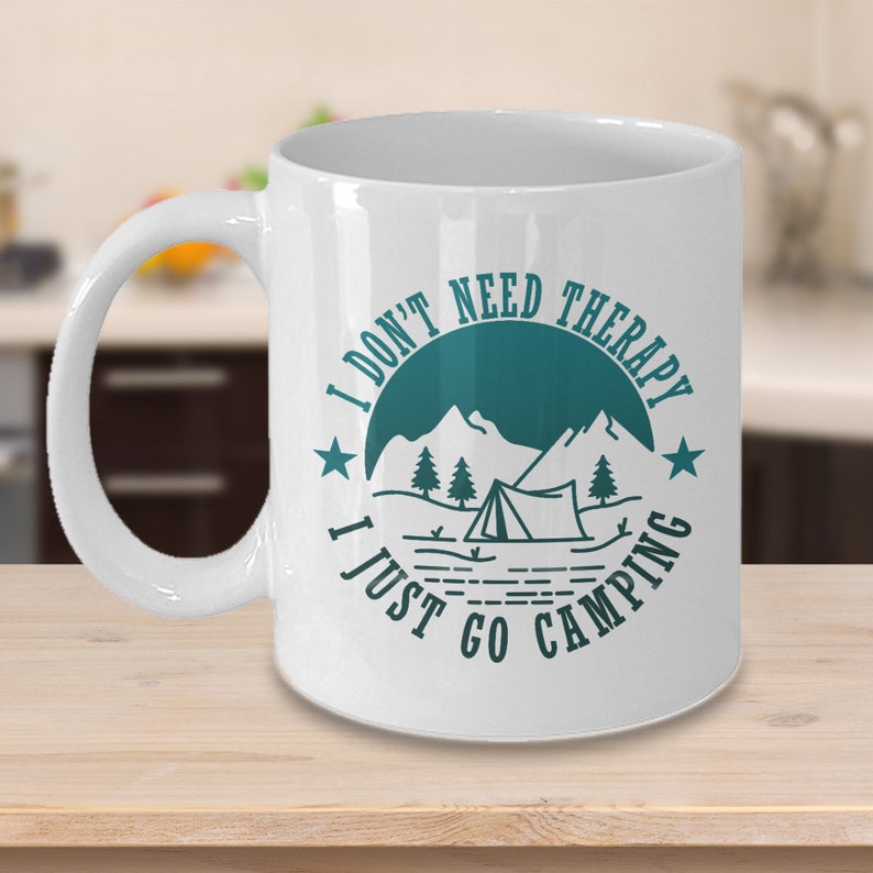 Funny Camping Therapy Coffee Mug Campers Novelty Cup Etsy