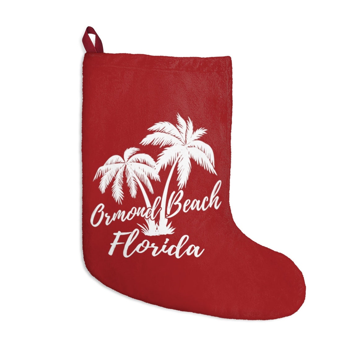 Ormond Beach Florida Christmas Stocking Palm Trees Beach Etsy