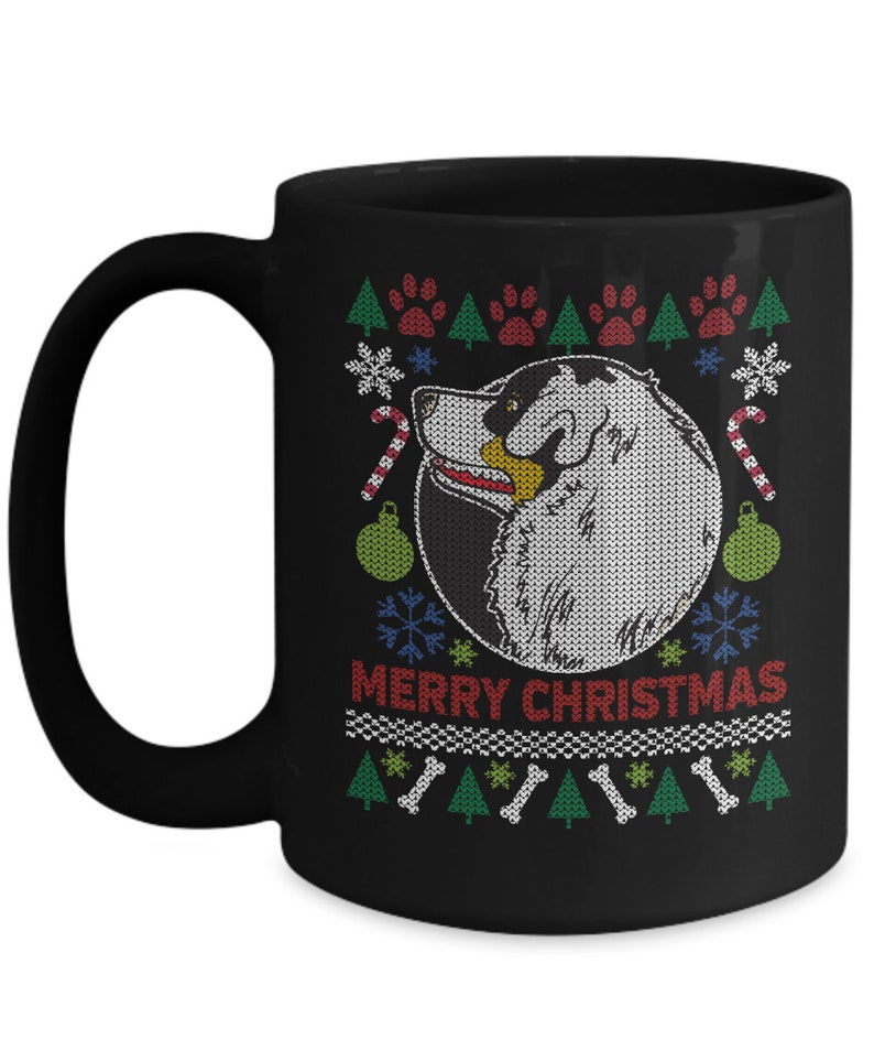 Aussie Dog Xmas Ugly Sweater Merry Christmas 11oz or 15oz Black Coffee Mug Australian Shepherd Gift Aussie Lover Ugly Sweater Cup Aussie Dog Xmas Ugly Sweater Merry Christmas 11oz or 15oz Black Coffee Mug Australian Shepherd Gift Aussie Lover Ugly Sweater Cup